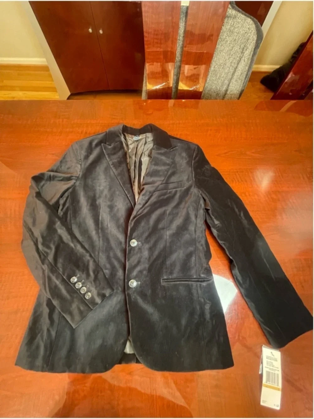 NWT Kenneth Cole Reaction Black Velvet Blazer Jacket Mens Small Smooth As Velvet